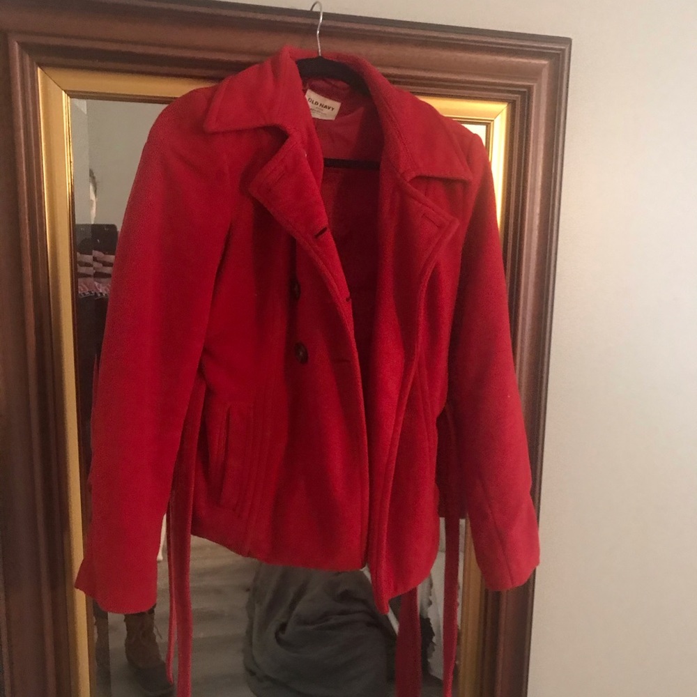 Red Old Navy Peacoat